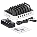 Okra 7-Port USB 16.8A Charging Station PRO [Most Powerful] Universal Desktop Tablet & Smartphone Multi-Device Hub Charging Dock for iPhone, iPad, Galaxy, Tablets [Charge 7 Tablets at Once] (White)