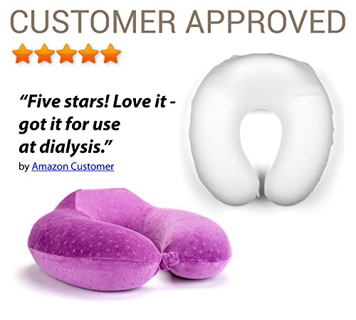 OPUL Almohada Viaje de Espuma Viscoelastica - Reposacabezas Patentado para Vuelos y Viajes, con una Funda Suave de Terciopelo Transpirable, Fácil de Lavar Almohada Cervical - Neck Pillow