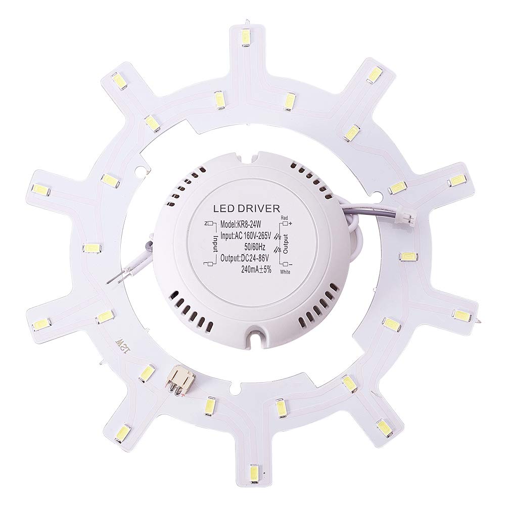 Othmro 12W Led Chip, Diameter 162mm SMD LED Chip Light Bulb Aluminum Board 220V, White 6500K, 1pc
