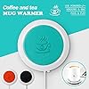 FORNORM USB Cup Mug Warmer, PU Leather USB Cup Heater USB Coaster Warmer Beverage Heater for Home USE Office, Blue
