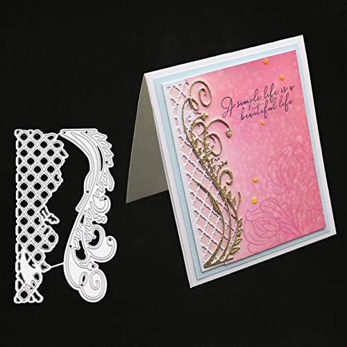 Background Cutting Dies for Card Making, LEKUKY Carbon Steel Die Cuts Scrapbooking Stencil Metal Mould Template for DIY Embossing Photo Paper Card Making Supplies Birthday Festival Decoration