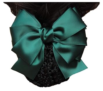 Amazon Com Women Bow Barrette Hair Clip Bun Snood Hairnet Hair