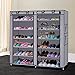 Z ZTDM 6-Tiers 12 Lattices Non-woven Fabric Shoe Cabinet with Dustproof Cover Closet 36-Pair Shoes Storage Rack (GREY)