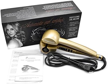 Professional Hair Curler Machine with LCD Display- Gold Automatic Ceramic Styling Hair Curl Iron
