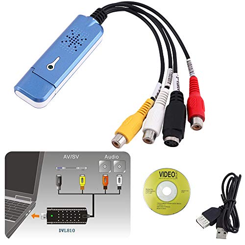 USB 2.0 Video Capture Card Converter Audio Video Grabber Adapter TV Tuner for Computer Win XP 7 8 10 NTSC PAL