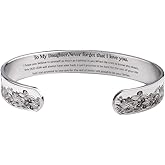 Fuqimanman2020 Inspirational Bracelets for Women Personalized Gift for Her Engraved Mantra Cuff Bangle Birthday Christmas Jewelry Gift For Friends