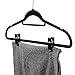 Finnhomy Heavy Duty 50 Pack Clothes Hangers with 10 Multiple Use Finger Clips, Durable Slim-Line Velvet Hangers Non-Slip Sturdy Clothing Hangers, Black