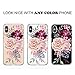 JAHOLAN Pink Rose Flower Cute Girls Floral Design Clear TPU Soft Slim Flexible Silicone Cover Phone Case for iPhone Xs Max 2018 6.5 inch
