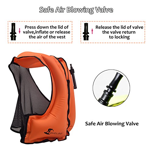 OMOUBOI Adult Inflatable Swim Vest Life Jacket For Snorkeling - Thumbnail 3