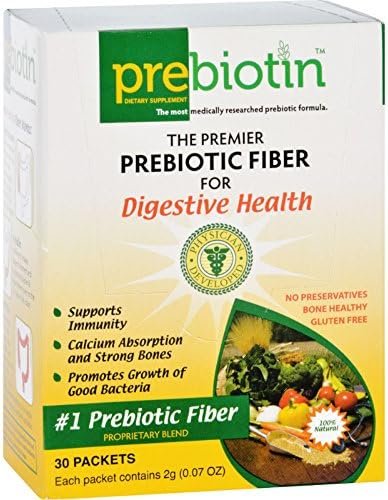 Prebiotin Prebiotic Fiber For Digestive Health - Good bacteria - Strong Bones - .07 oz - 30 Packets (Pack of 2)