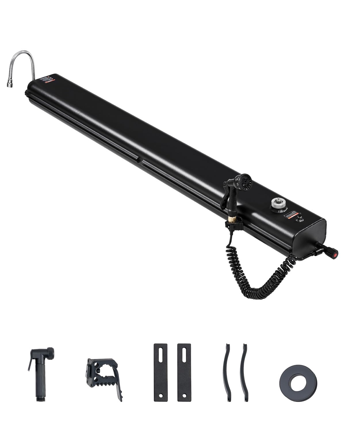 Photo 1 of VEVOR Pressurized Water Tank, 8 Gal, Lightweight Aluminum Metal,Multi-Dispensing Outdoor Roof Rack Water Tank with 2 Splash-Guard Panels,Versatile Nozzle with Pressurization Port,Fit for Trunks