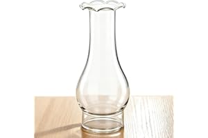 Oil Lamp Chimney Replacement,3 Inch Base by 9 Inch Tall Kerosene Lamp Globe,Clear Glass Oil Lamps Globe,Hurricane Lamp Globes
