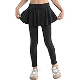 Hvididan Leggings with Skirt for Girls, Black 5T Uniform Pants School for Girls Kids Toddler