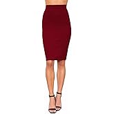 Fashiontasy Women's Bodycon Midi Pencil Skirt Pull on Office Midi Skirt