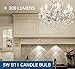 Hyperikon LED Candelabra Bulb B11 Frosted 5W (40W Equivalent), 3000K (Soft White Glow), Candle Bulb Chandelier, Small Base E12, Not Dimmable - Great for Bedroom, Basement, Kitchen (6 Pack)