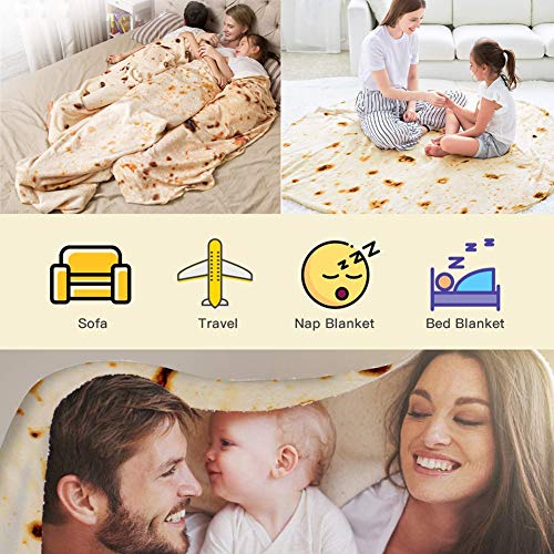 HahaGo Burrito Deken Tortilla Strandlaken Tapijt Tapijt Picknickdekens Zacht & Pluche Mantel voor Kantoor Thuis… - Image 8