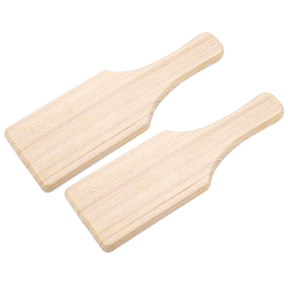 Exceart 2pcs Wooden Clay Paddles Mud Tool Board Cover Pottery Wooden Sculpture Pad Ceramic Art Modeling Tool Accessories
