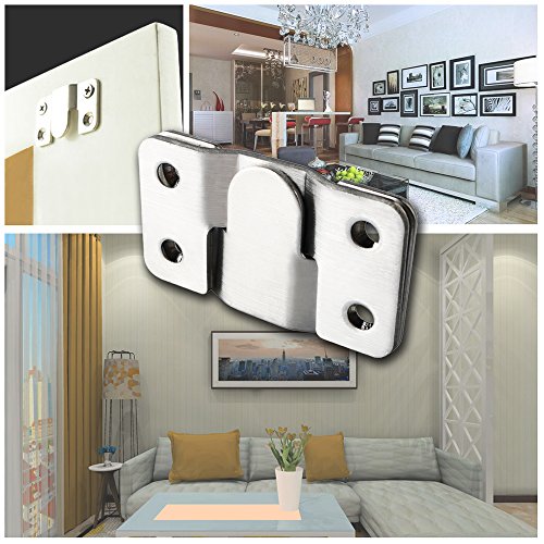 Sayayo Furniture Interlock Style Sectional Sofa Connectors Bracket Mural Paintings Hooks, Stainless Steel Brushed Finished, 6 Pcs, AL808XP6