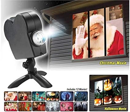 Window Wonderland Led Projector Lights,12 Movies Halloween Christmas Projection Lamp Show, Outdoor/Indoor Festival Decorations:Turns Your Windows Into Festive Movie Screens