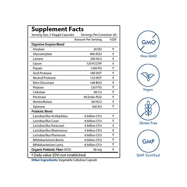 Vitamistic Digestive Enzymes Plus Probiotics & Prebiotics, 40 Billion