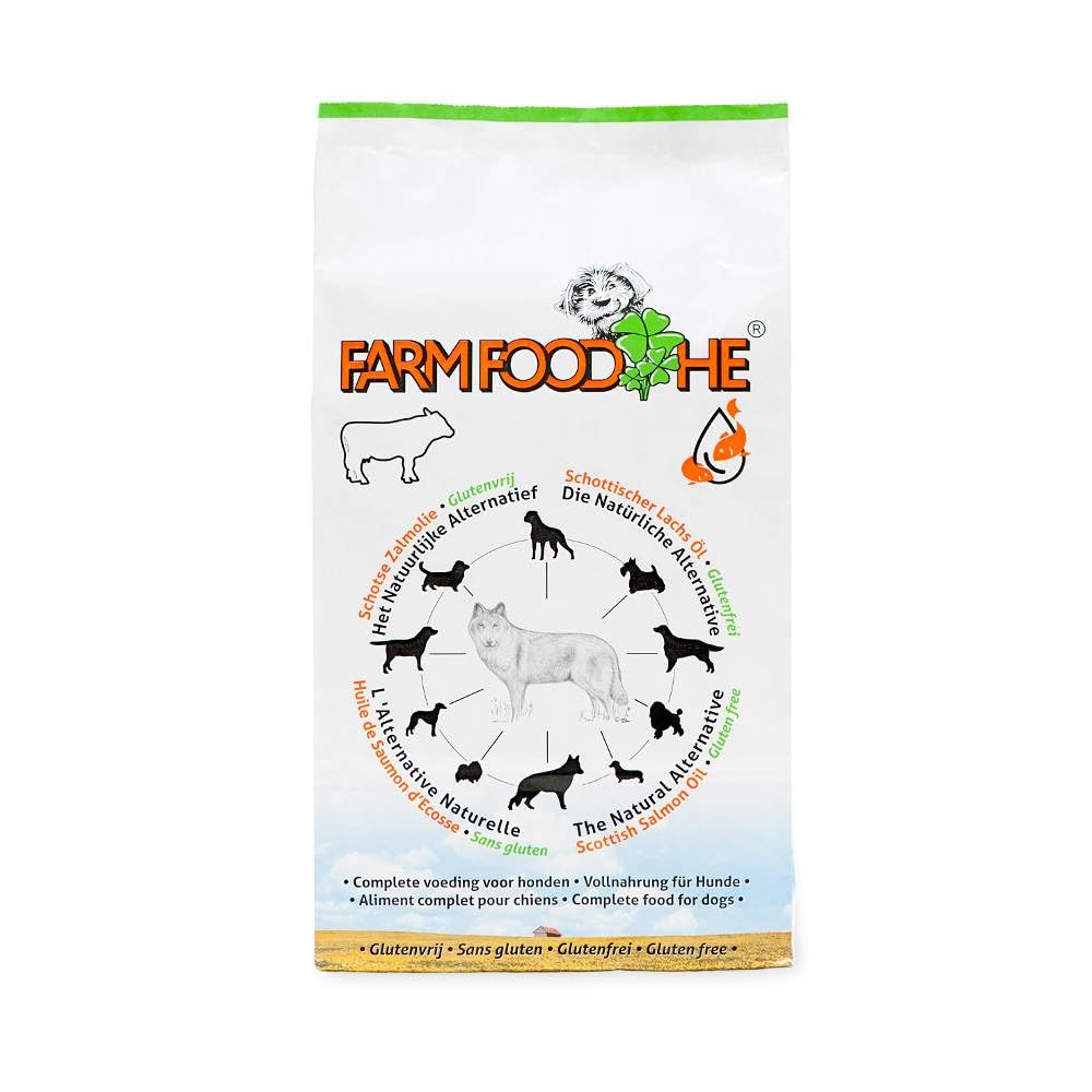 Farm Food HE Gluten-Free Cold Pressed Dog Food: Perfect for Sensitive Stomachs, Lifelong for Seniors, and Puppies - Natural & Nutrient-Rich Raw Dry Dog Food - 2kg
