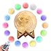 GPJOY Moon lamp, 3D Printing LED 16 Colors RGB Moon Night Light,Newest Upgrade Moon Night Light with Remote&Touch Control and Adjustable Brightness with Wooden Stand, Diameter 5.7 Inch