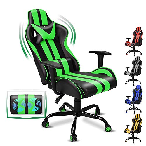 FERGHANA Video Gaming Chair, Massage Gaming Chair, E-Sports Game Chair with Height and Reliner Adjustment,Headrest and…