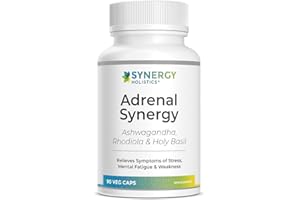 Synergy Holistics - Adrenal Synergy | Stress Relief & Energy Support | with Ashwagandha, Holy Basil, Rhodiola & Panax Ginseng