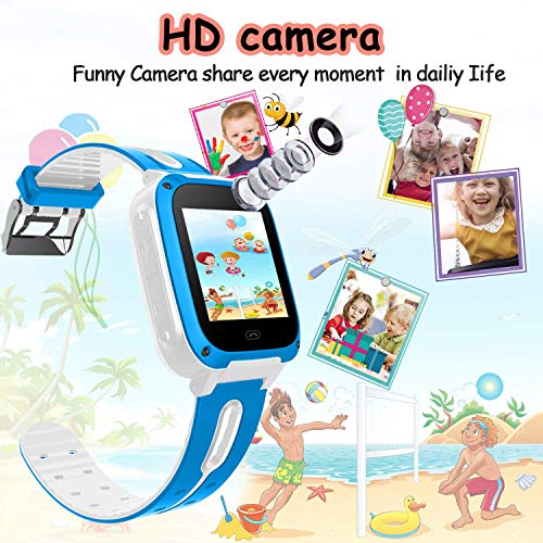 [Free SIM Card]2019 Kids Game Smart Watch Phone,Birthday Gift for 3-14 Age Girl Boy 2 Way Call SOS 1.54'' Kid Smartwatch with 9 Puzzle Game Camera Alarm Clock Touch Screen kids Electronic Learning Toy - Thumbnail 5