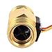 uxcell G3/4 inches Hall Effect Liquid Water Flow Sensor Switch 3/4 BSP Flowmeter Fluid Meter 2-45L/min SEN-HZ43WB Gold Tone