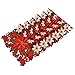 Simhomsen Embroidered Christmas Holidays Red Poinsettia Placemat 12 × 18 Inch Set of 6