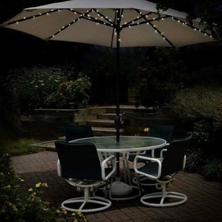 eBuzz Sonnenschirm aus 72 LED-Solar-Lichterkette