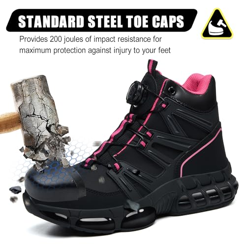 PAQOZKC Safety Boots for Men Women Waterproof Work Boots Steel Toe Lightweight Comfortable Sports Safety Shoes Air Mattress 36-47 EU