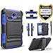 LG Sunrise Case, LG Lucky Case, LG L15G, LG L16C Combo Rugged Shell Cover Holster with Built-in Kickstand and Holster Locking Belt Clip Blue + Circle(TM) Stylus Touch Screen Pen And Screen Protector