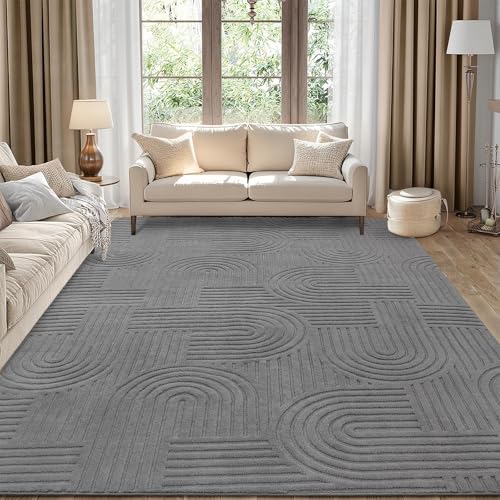 Enyhom Wohnzimmer Teppich 200 x 290 cm, Extra Großer Kurzflor Teppiche Matte Weicher Moderner Pflegeleicht Waschbar Teppiche für Schlafzimmer Kinderzi
