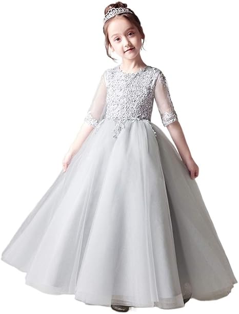 Amazon Co Jp Godlovefull キッズ ドレス パーティー お姫様 中学生 発表会 ワンピース 子供 グレー ドレス衣装 女の子 フォーマル キッズ 発表会 グレー プリンセス 韓国 ジュニアドレス 五分袖 ファスナー ステージ ピアノ発表会 A 1 ホビー