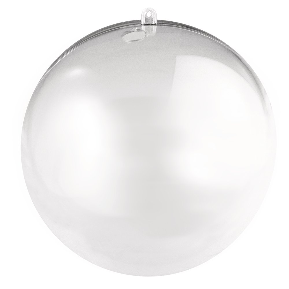 Rayher Clear Fillable Plastic Ball for Seasonal Crafts, Large Transparent Hanging Ball, Two-Part Bauble for Crafting and Decoration, Diameter 16cm, 3946237