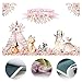 Mehofoto Woodland Baby Shower Backdrop Boho Teepee Tribal Pink Flowers Decorate Background Animal Party Background 7X5ft Vinyl Photography Background Birthday Party Decoration