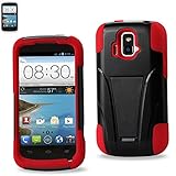 Reiko Silicon Case and Protector Cover for ZTE SONATA 4G Z740G - Retail Packaging - Red Black