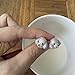 Rhodium Plated Sterling Silver Bichon Dog Aminal Stud Earrings Puppy CZ Studs for Women Girls