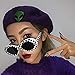 JUCOO Clout Goggles Oval Sunglasses Mod Style Retro Thick Frame Inspired Sunglasses