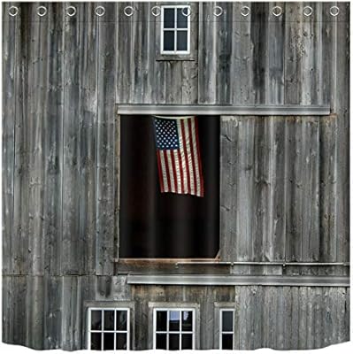 Flag In Barn Hay Loftwashable Quick Drying Shower Curtain 3d Hd