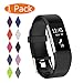 KingAcc Fitbit Charge 2 Bands, Soft Accessory Replacement Band for Fitbit Charge 2, With Metal Buckle Fitness Wristband Strap Women Men (1-Pack, Black, Small)