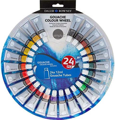 Daler Rowney Simply Gouache Colour Wheel, 12 ml (Pack of 24)