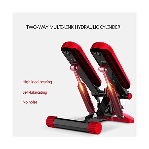 LJYLF-Mini-Fitness-Hydraulic-Stepper-Men-and-Women-Stepper-Cardio-Exercise-Trainer-Monitor-and-Resistance-Bands-Stepper-Exercises-EquipmentRed LJYLF Mini Fitness Hydraulic Stepper, Men and Women Stepper Cardio Exercise Trainer, Monitor and Resistance Bands…
