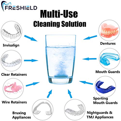 FRESHIELD Retainer & Denture Cleaner Tablets Remove Stain Plaque Bad