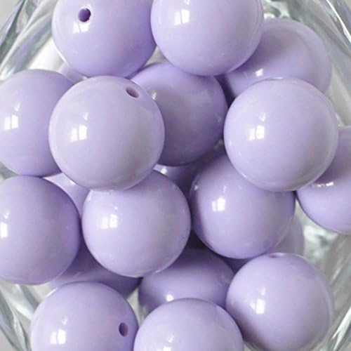 10 Piece 20mm Solid Lavender Purple Chunky Bubblegum Beads from Boutique Craft Supplies