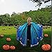 Halloween Hooded Capes Cloak for Women with Hooded and halloween Scary Light up Mask Set for Costumes Party Cosplay (Blue)