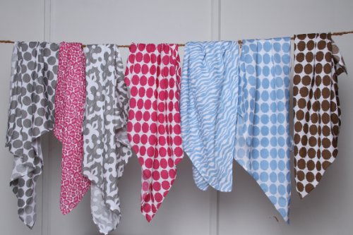 Bacati Ikat Grey Dots One Swaddling Muslin Blanket Single