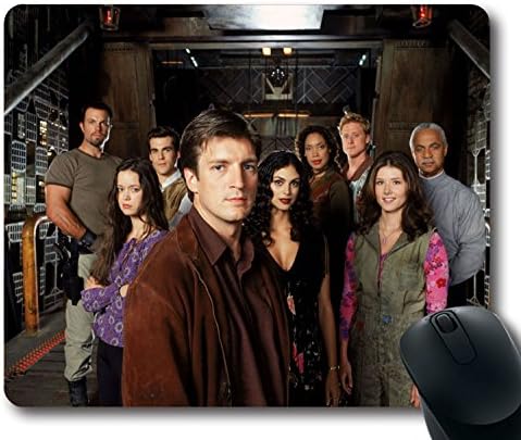 Custom Attractive Mouse Pad with Firefly Malcolm Reynolds Nathan Fillion Non-Slip Neoprene Rubber Standard Size 9 Inch(220mm) X 7 Inch(180mm) X 1/8 Inch(3mm) Desktop Mousepad Laptop Mousepads Comfortable Computer Mouse Mat